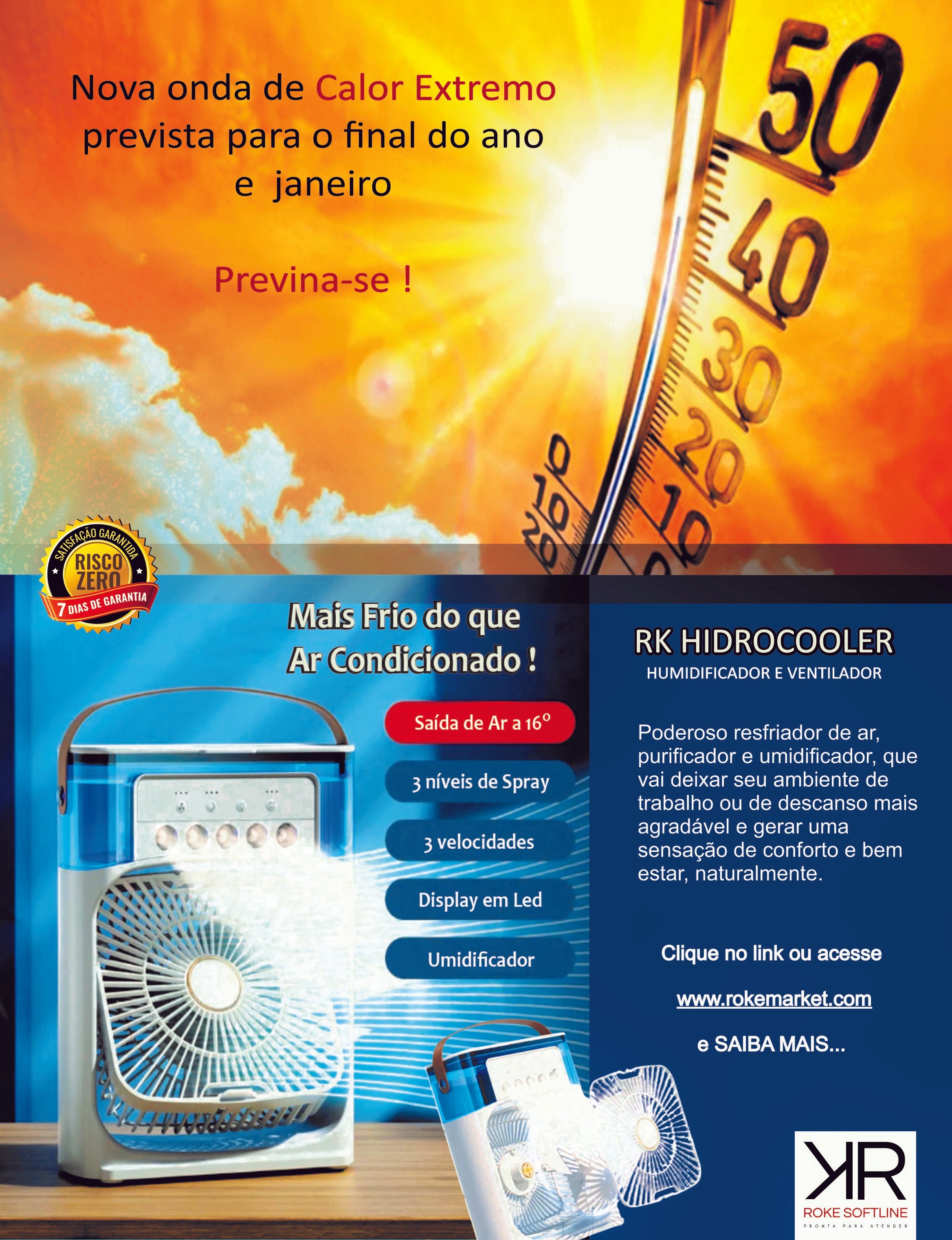 RK HIDROCOOLER - HUMIDIFICADOR E VENTILADOR